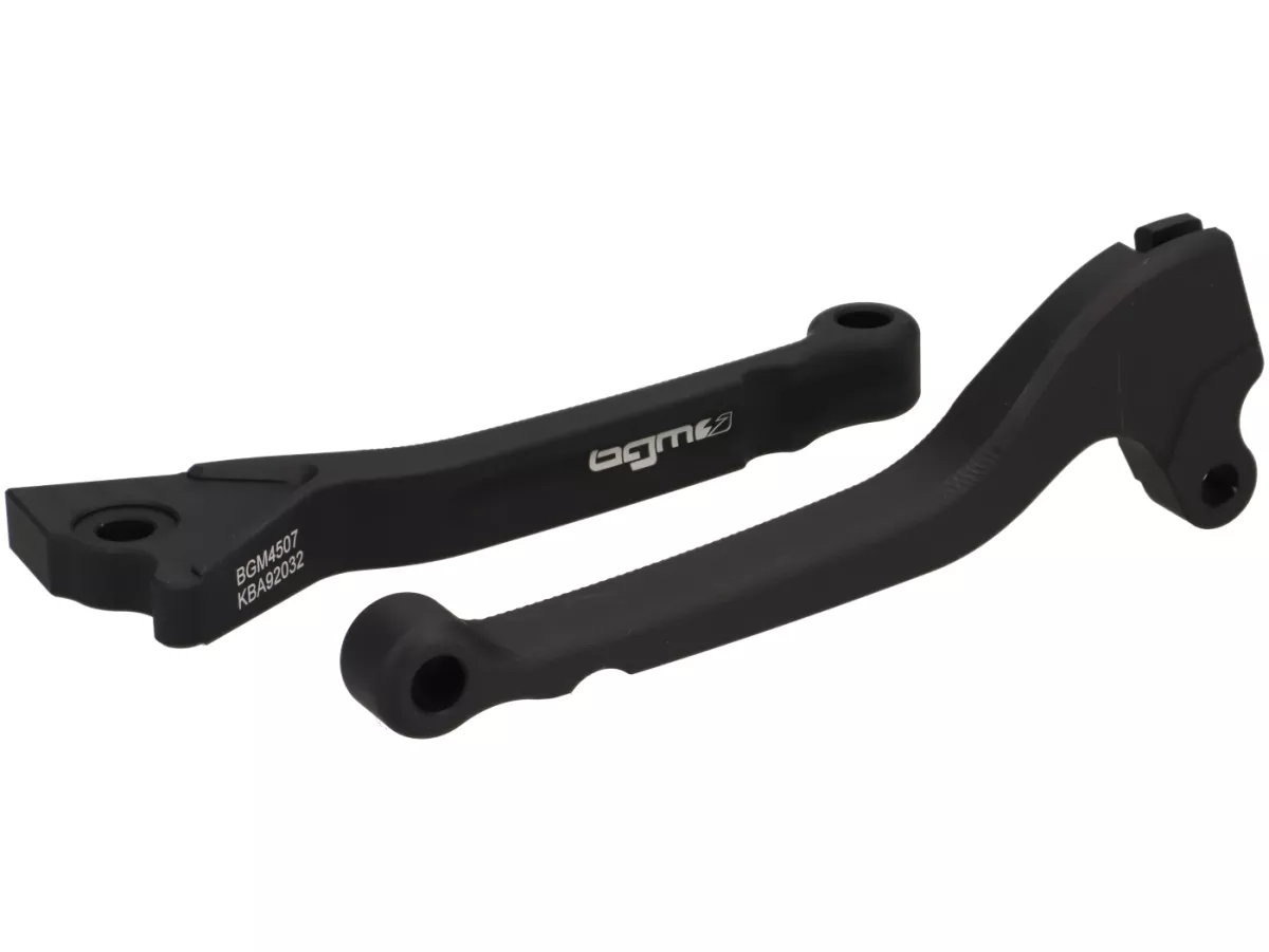 Remhendelset -BGM PRO CNC Sport, kort (130mm)- Vespa LX, LXV, S, Primavera 50-150, Sprint50-150 - matzwart - ABE