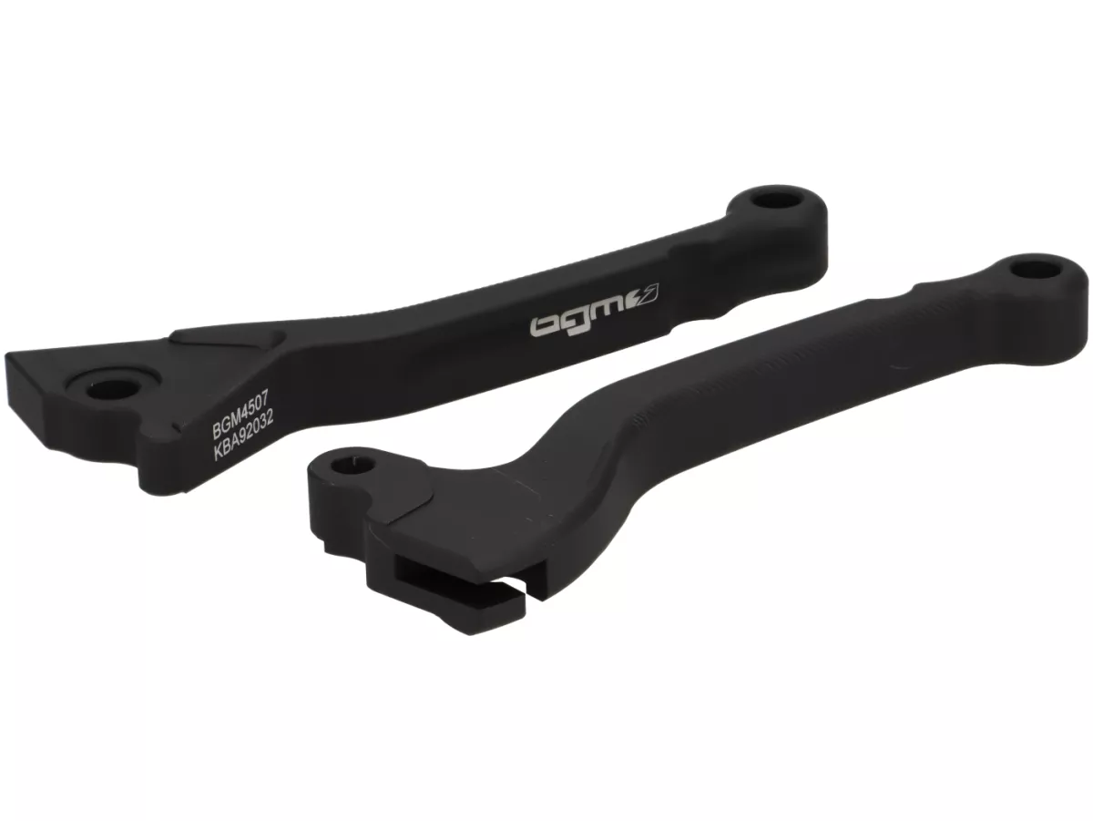 Remhendelset -BGM PRO CNC Sport, kort (130mm)- Vespa LX, LXV, S, Primavera 50-150, Sprint50-150 - matzwart - ABE
