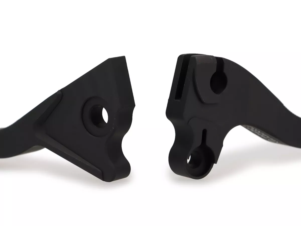 Remhendelset -BGM PRO CNC Sport, kort (130mm)- Vespa LX, LXV, S, Primavera 50-150, Sprint50-150 - matzwart - ABE