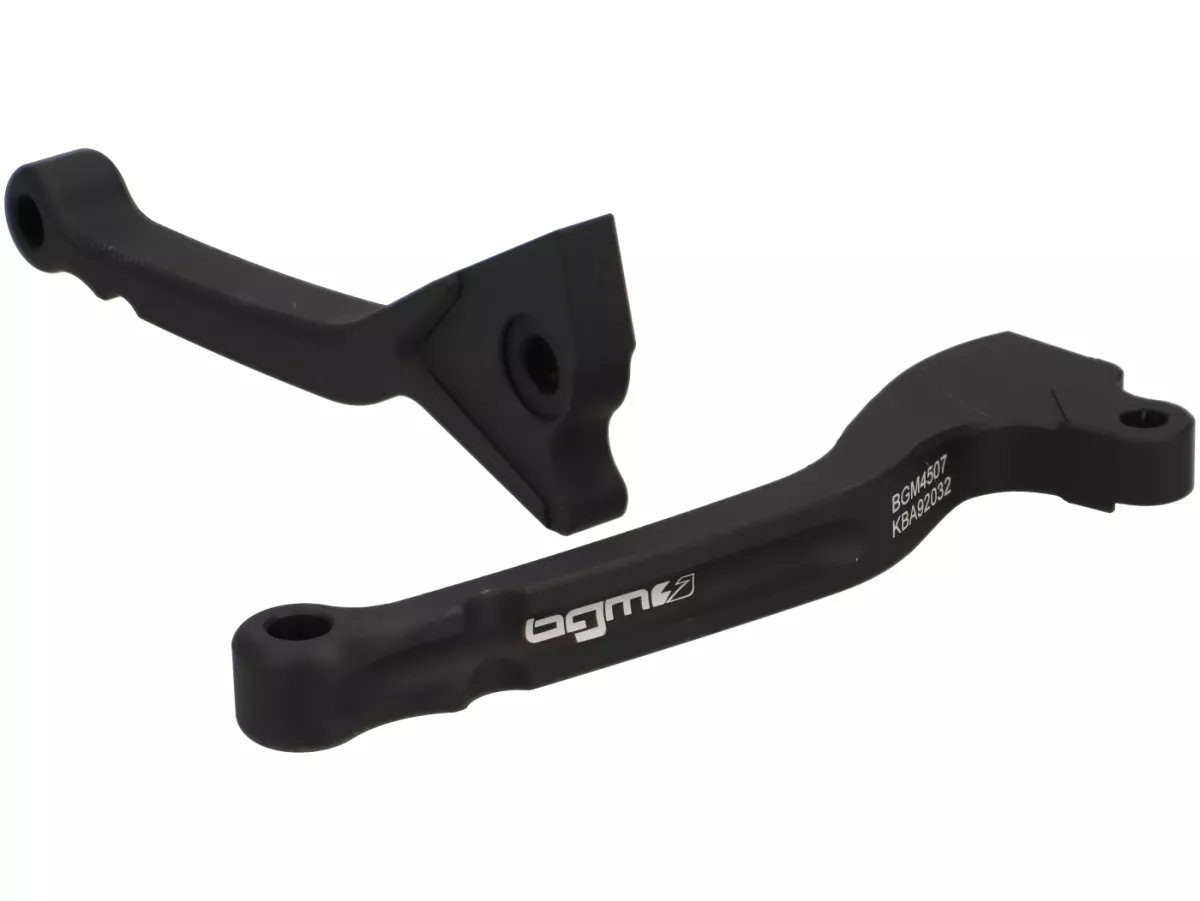 Remhendelset -BGM PRO CNC Sport, kort (130mm)- Vespa LX, LXV, S, Primavera 50-150, Sprint50-150 - matzwart - ABE