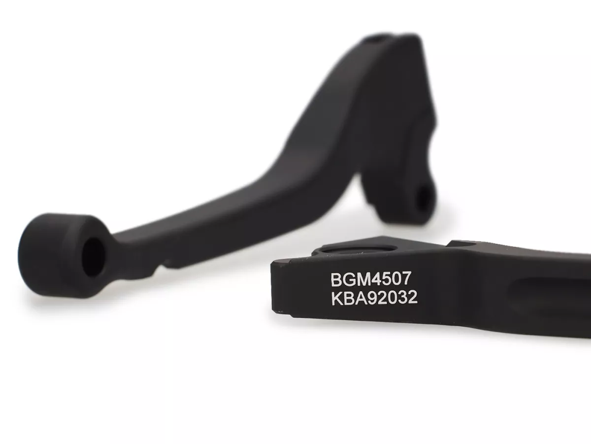 Remhendelset -BGM PRO CNC Sport, kort (130mm)- Vespa LX, LXV, S, Primavera 50-150, Sprint50-150 - matzwart - ABE