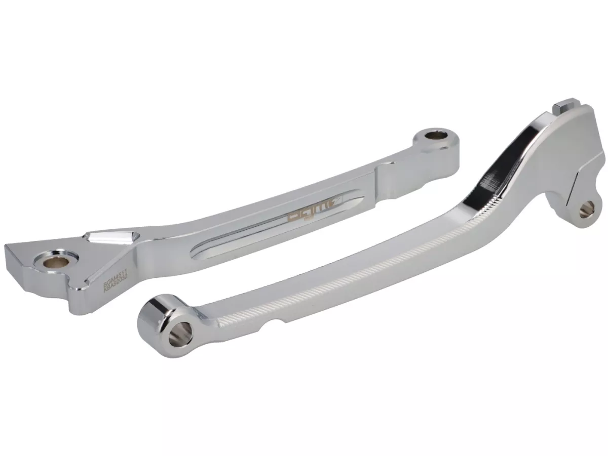 Set leva freno -BGM PRO CNC Sport, lunga (165mm)- Vespa LX, LXV, S, Primavera 50-150, Sprint50-150 - cromo