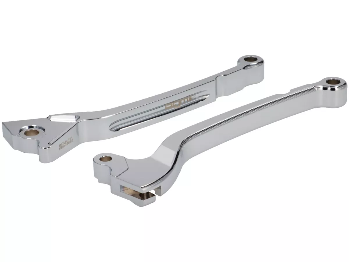 Set leva freno -BGM PRO CNC Sport, lunga (165mm)- Vespa LX, LXV, S, Primavera 50-150, Sprint50-150 - cromo