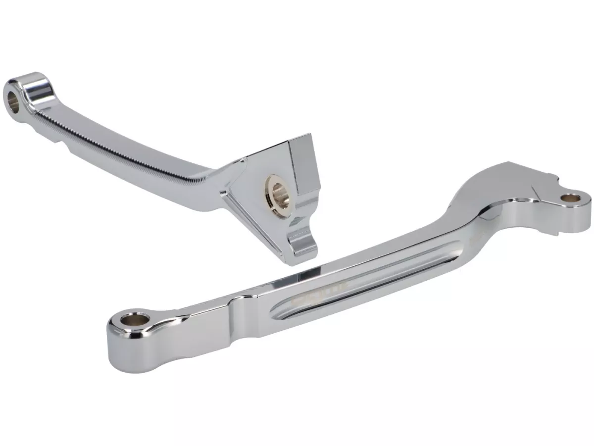Set leva freno -BGM PRO CNC Sport, lunga (165mm)- Vespa LX, LXV, S, Primavera 50-150, Sprint50-150 - cromo