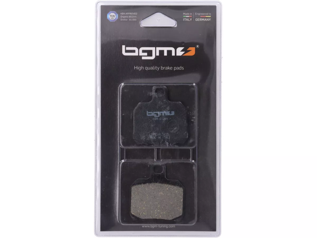 Remblokken -BGM 50,8x53,9mm- BENELLI 666 125cc 1998 (h), CPI X-Large 125cc 2003 (vh), X-Large 150cc 2003 (vh), X-Large 250cc 2003 (vh), DERBI GP 1 125cc 2006 (vh), GP 1 250cc 2006 (vh), GP 1 50cc 2005 (v), GILERA Nexus 500cc 2003 (h), Nexus i.e.
