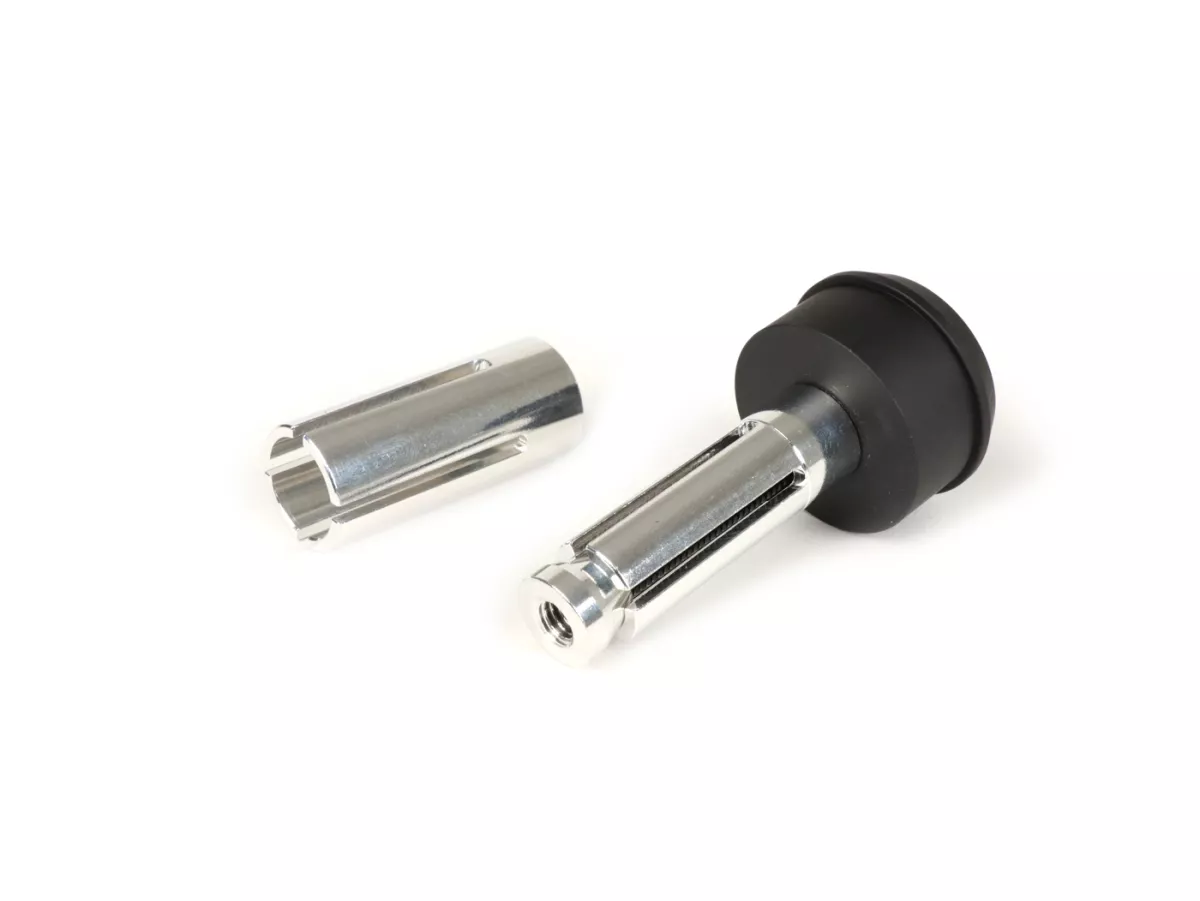 Mounting set for handlebar end mirror -BGM PRO- Vespa GT, GTS, GTL, GTV 125-300 + universal clamp for tube handlebar - matt black