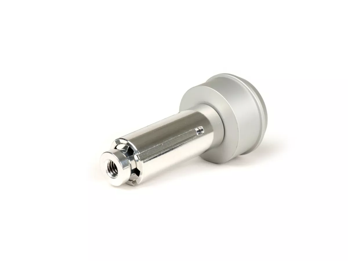 Mounting set for handlebar end mirror -BGM PRO- Vespa GT, GTS, GTL, GTV 125-300 + universal clamp for tube handlebar - silver