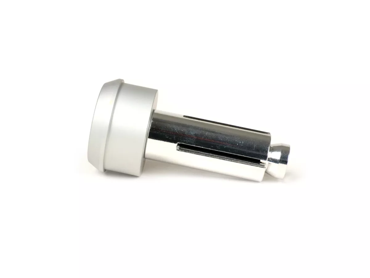 Mounting set for handlebar end mirror -BGM PRO- Vespa GT, GTS, GTL, GTV 125-300 + universal clamp for tube handlebar - silver