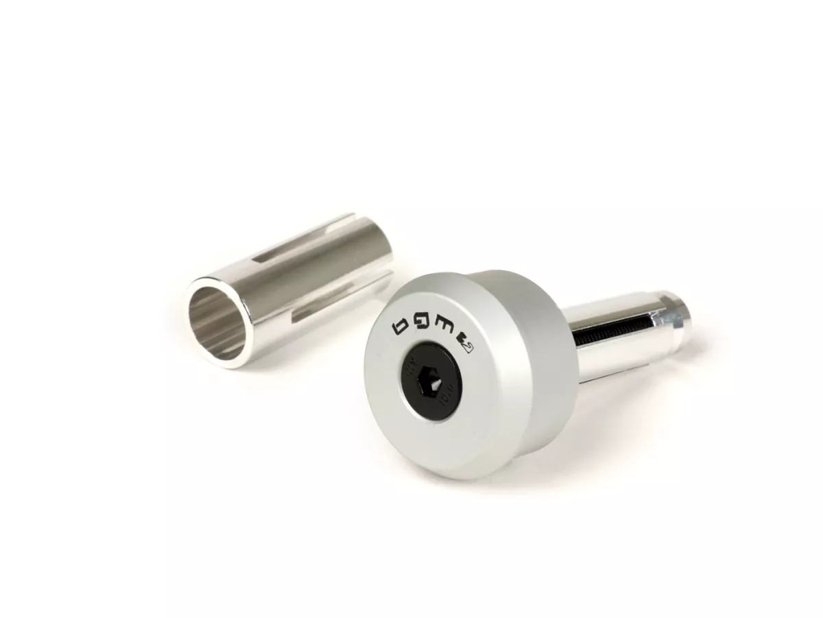 Mounting set for handlebar end mirror -BGM PRO- Vespa GT, GTS, GTL, GTV 125-300 + universal clamp for tube handlebar - silver