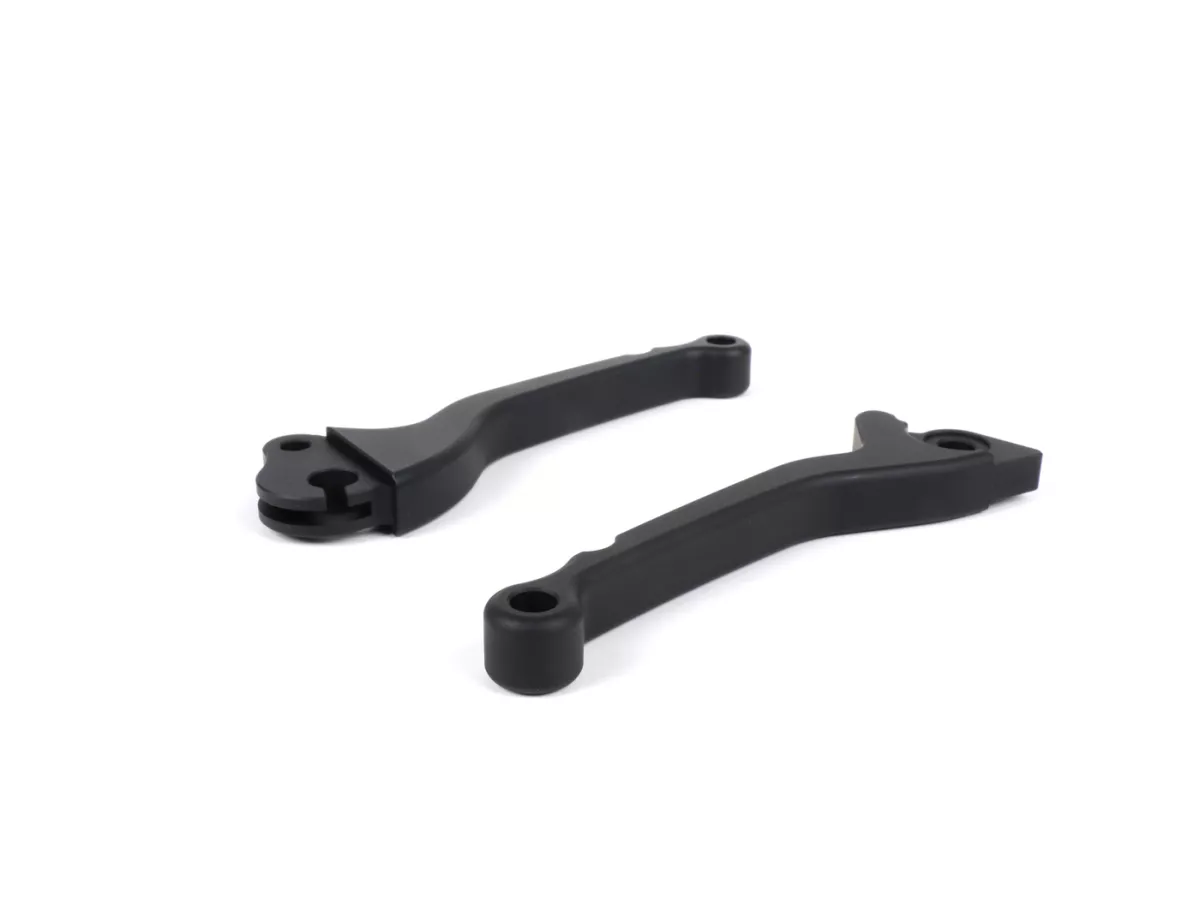 Brake and clutch lever set -BGM PRO CNC- disc brake (GRIMECA)- Vespa PX (1998-2003), LML Star, Stella - matt black - ABE