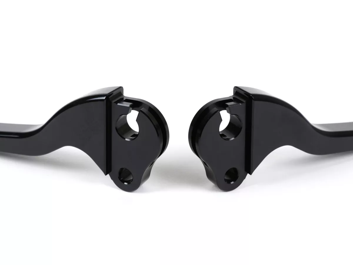 Leva freno + leva frizione (set) -BGM PRO CNC- Freno a tamburo- Vespa Largeframe 1957-1998 - PX, T5, Sprint, Rally, GT, GTR, TS, VNA, VNB, VBB, VBA, GS, SS180, Smallframe 1963-1989 V50, 50N, V90, PV125, ET3, PK S, PK XL1 - Nero - ABE