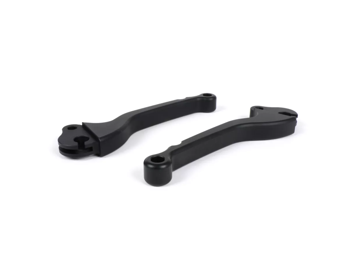 Palanca de freno + palanca de embrague (juego) -BGM PRO CNC- freno de tambor- Vespa Largeframe 1957-1998 - PX, T5, Sprint, Rally, GT, GTR, TS, VNA, VNB, VBB, VBA, GS, SS180, Smallframe 1963-1989 V50, 50N, V90, PV125, ET3, PK S, PK XL1 - Negro mate - ABE
