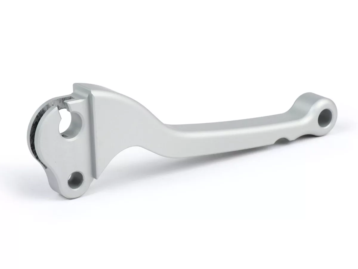 Levier de frein -BGM PRO CNC- frein à tambour - Vespa Largeframe 1957-1998 - PX, T5, Sprint, Rally, GT, GTR, TS, VNA, VNB, VBB, VBA, GS, SS180, Smallframe 1963-1989 V50, 50N, V90, PV125, ET3, PK S, PK XL1 - argenté mat - ABE