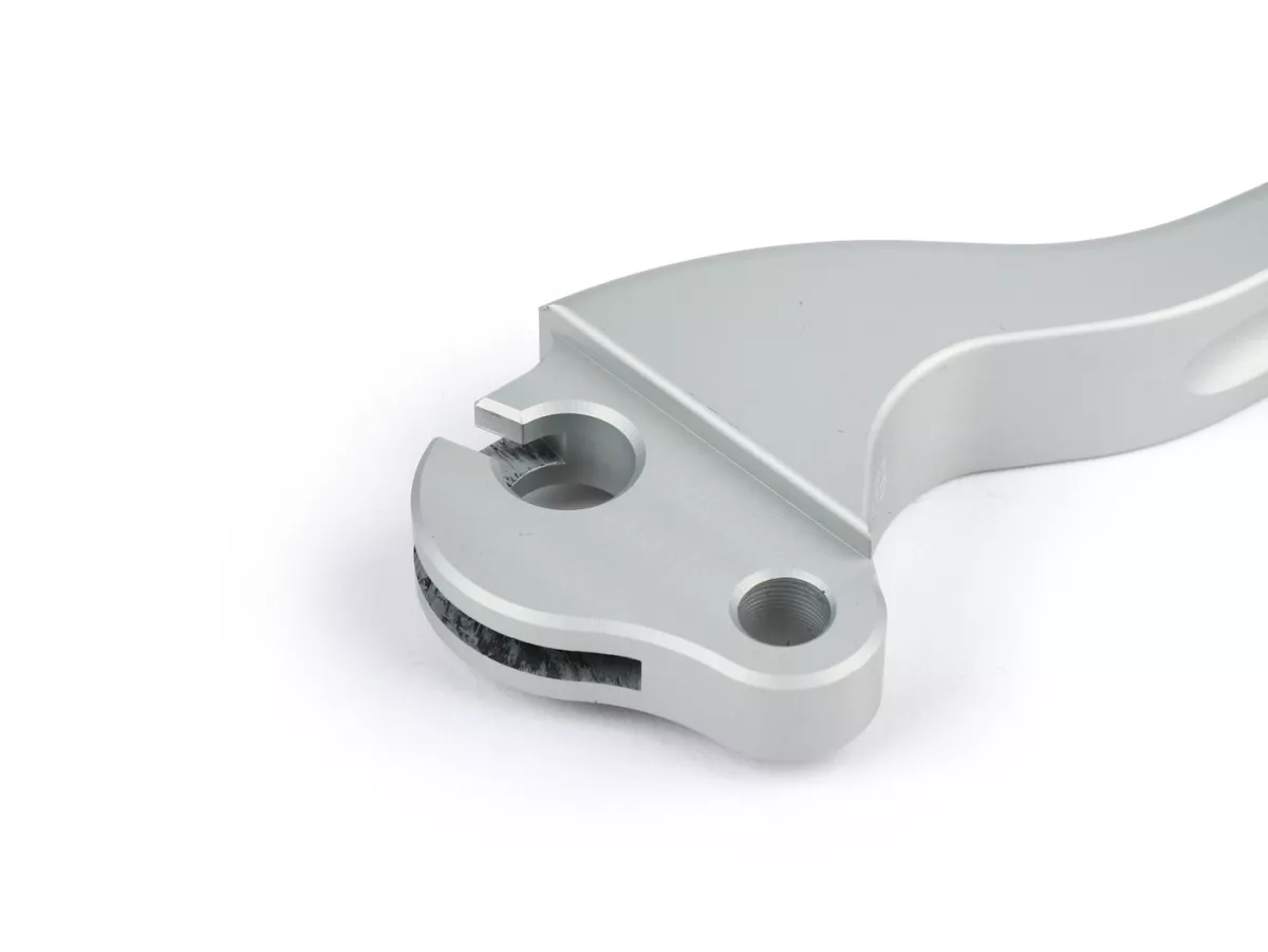 Levier de frein -BGM PRO CNC- frein à tambour - Vespa Largeframe 1957-1998 - PX, T5, Sprint, Rally, GT, GTR, TS, VNA, VNB, VBB, VBA, GS, SS180, Smallframe 1963-1989 V50, 50N, V90, PV125, ET3, PK S, PK XL1 - argenté mat - ABE