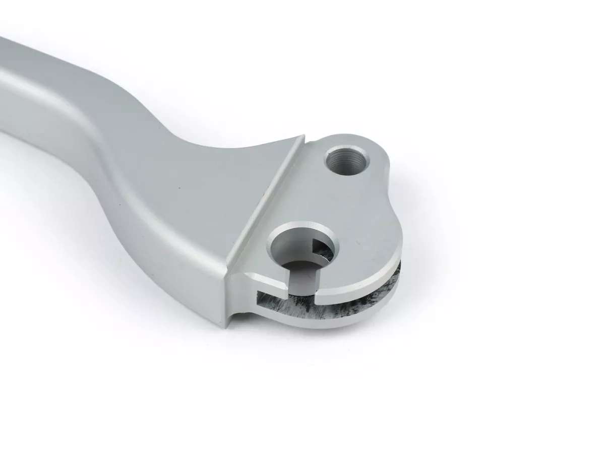Levier de frein -BGM PRO CNC- frein à tambour - Vespa Largeframe 1957-1998 - PX, T5, Sprint, Rally, GT, GTR, TS, VNA, VNB, VBB, VBA, GS, SS180, Smallframe 1963-1989 V50, 50N, V90, PV125, ET3, PK S, PK XL1 - argenté mat - ABE