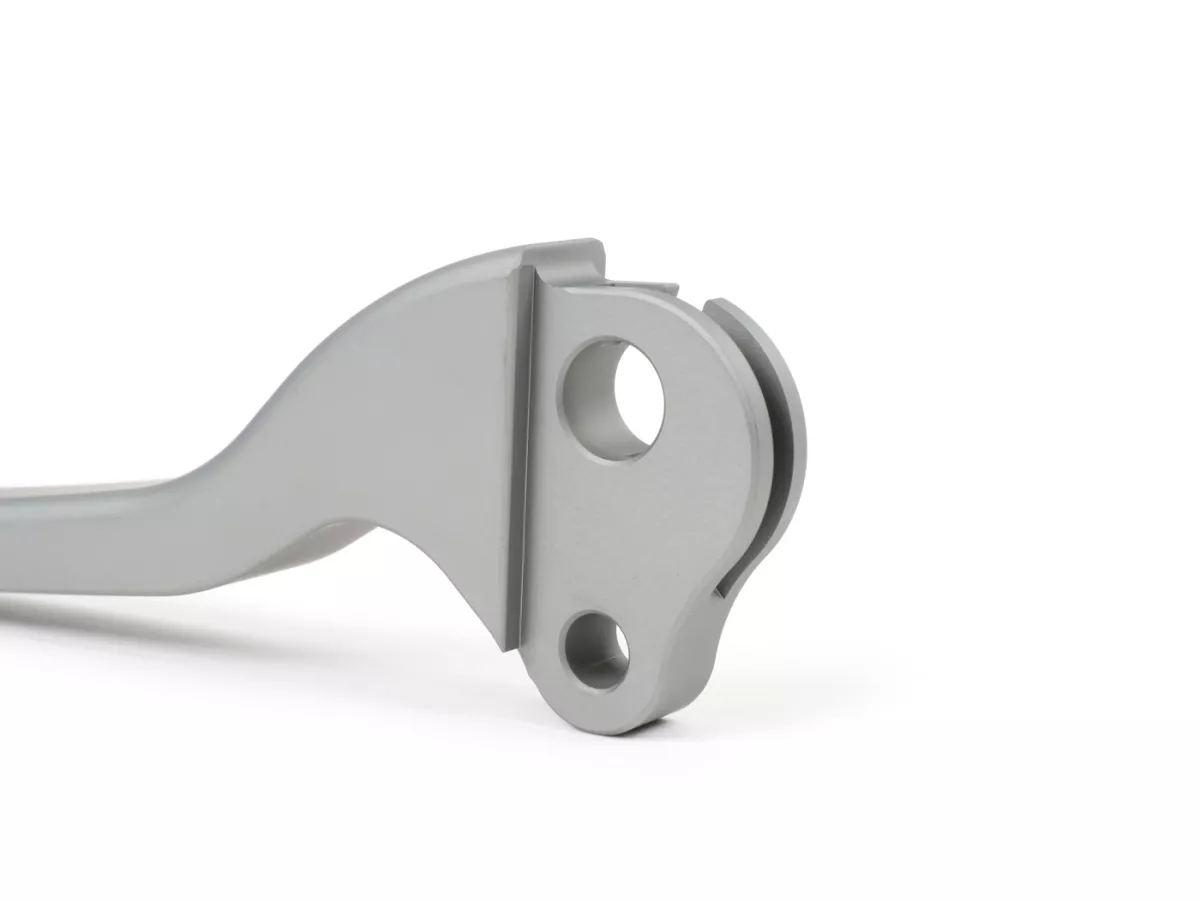 Levier de frein -BGM PRO CNC- frein à tambour - Vespa Largeframe 1957-1998 - PX, T5, Sprint, Rally, GT, GTR, TS, VNA, VNB, VBB, VBA, GS, SS180, Smallframe 1963-1989 V50, 50N, V90, PV125, ET3, PK S, PK XL1 - gris acier - ABE
