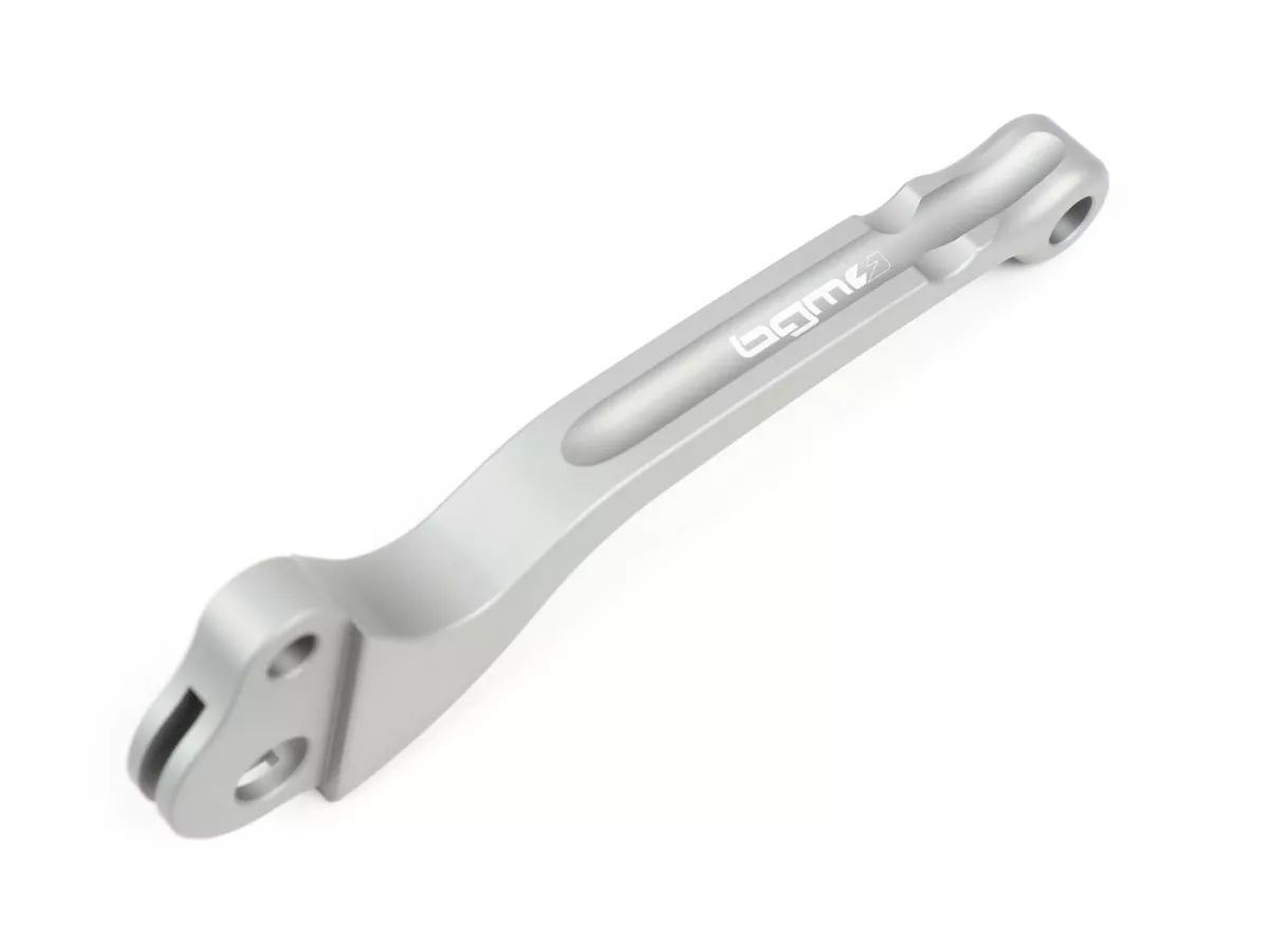 Levier de frein -BGM PRO CNC- frein à tambour - Vespa Largeframe 1957-1998 - PX, T5, Sprint, Rally, GT, GTR, TS, VNA, VNB, VBB, VBA, GS, SS180, Smallframe 1963-1989 V50, 50N, V90, PV125, ET3, PK S, PK XL1 - gris acier - ABE