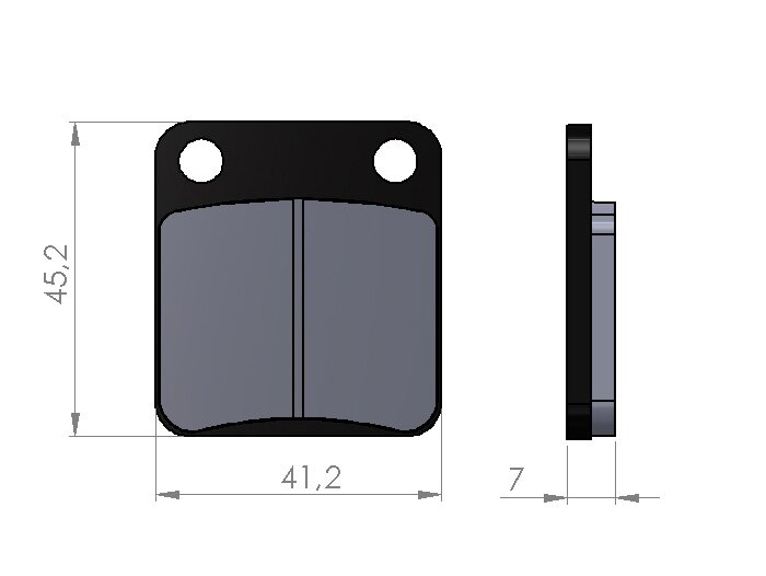 Pastiglie freno -BGM 41,5x45,3mm- ADLY Moto Fox Plus 50 ccm anno 2002 (v), Moto Silver Fox 50 ccm anno 2002 (v), Moto Super Sonic 125 ccm anno 2003 (v), DAELIM Avance II 125 ccm anno 1998 (v), Delfino 100 ccm anno 2003 (v), History 125 ccm anno 2002 (vh),