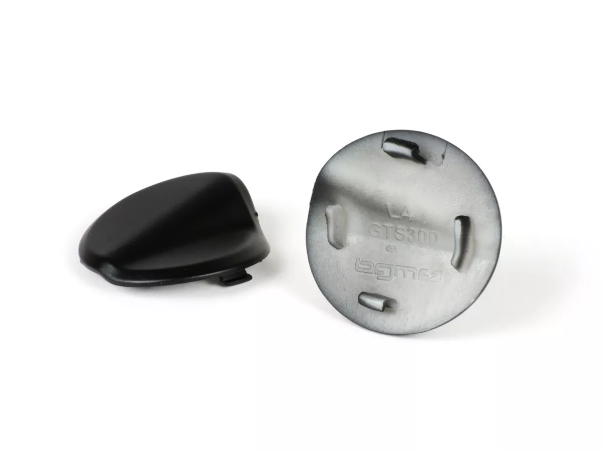 Pair of covers for mirror hole -BGM PRO- Vespa GTS 125-300 (ZAPMA3100, ZAPMA3200, ZAPMA3300) GTS HPE, Supertech (ZAPMA3600) - matt black (099/c)