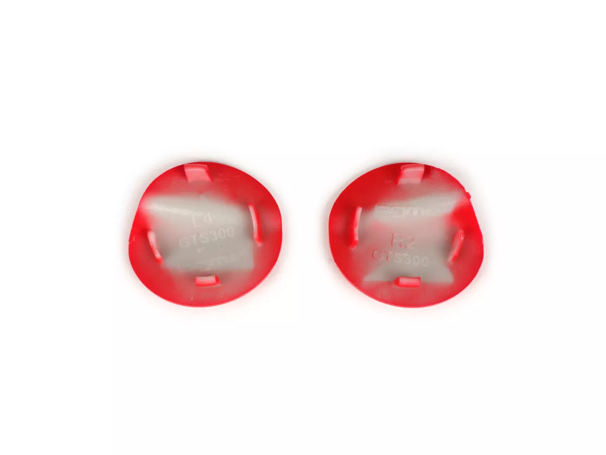 Pair of covers for mirror hole -BGM PRO- Vespa GTS 125-300 (ZAPMA3100, ZAPMA3200, ZAPMA3300) GTS HPE, Supertech (ZAPMA3600) - red (894 red dragon)