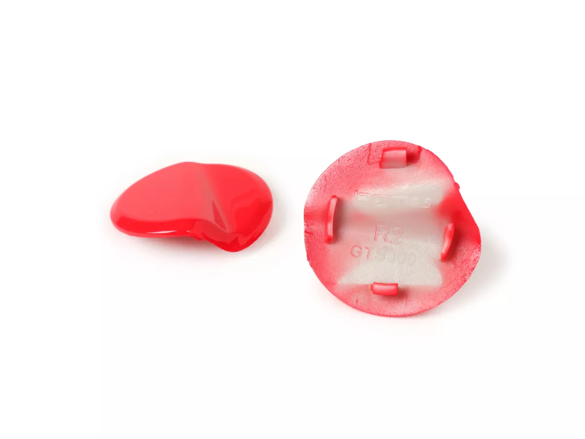Pair of covers for mirror hole -BGM PRO- Vespa GTS 125-300 (ZAPMA3100, ZAPMA3200, ZAPMA3300) GTS HPE, Supertech (ZAPMA3600) - red (894 red dragon)