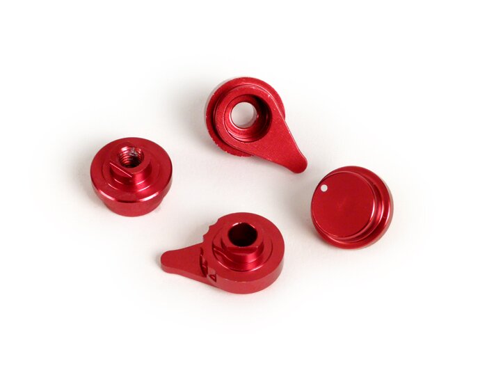 Juego de palanca de ajuste para juego de palanca de freno -BGM PRO Sport, ajustable + plegable- Vespa GT, GTL, GTS 125-300 (sistema de freno Hengtong) - anodizado rojo