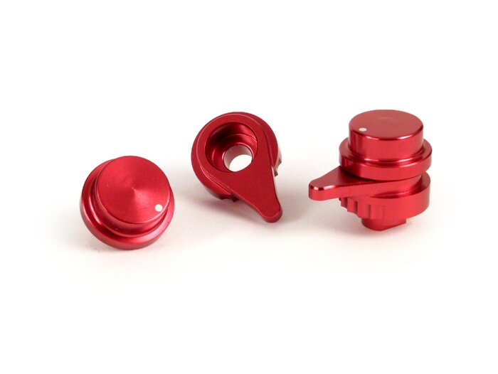 Juego de palanca de ajuste para juego de palanca de freno -BGM PRO Sport, ajustable + plegable- Vespa GT, GTL, GTS 125-300 (sistema de freno Hengtong) - anodizado rojo