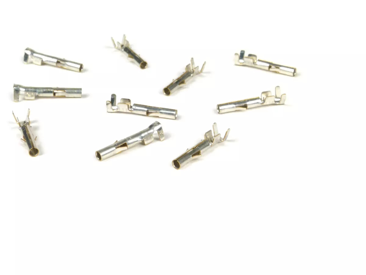 Kabelschoen voor ronde stekker ontstekingsbasisplaat/kabelboom -L=20 mm, Ø=2.1 mm- Vespa PK, PX Lusso, Cosa, T5 125cc - 10st - vrouwelijk