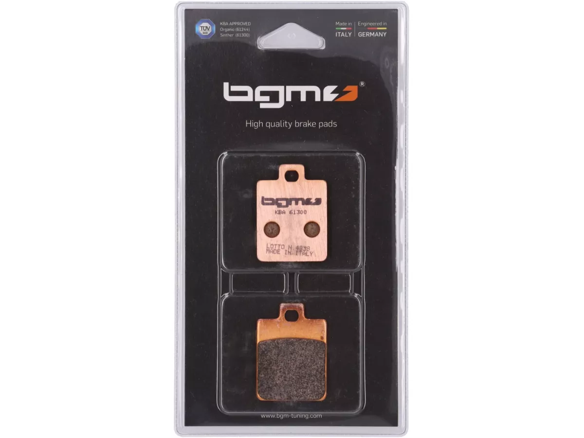 Remblokken -BGM PRO Sintersport 35,6x49mm- Hengtong - Vespa PX (2011-2017) - Vespa PX125/150 (ZAPM741, ZAPM742, 2011-), S50-150 (ZAPC389, ZAPC381, ZAPC386, ZAPM444, ZAPM682, ZAPM44302), ET4 50 (ZAPC260), LX50-125 (ZAPC384, ZAPC381, ZAPC387, ZAPC383, ZAPM