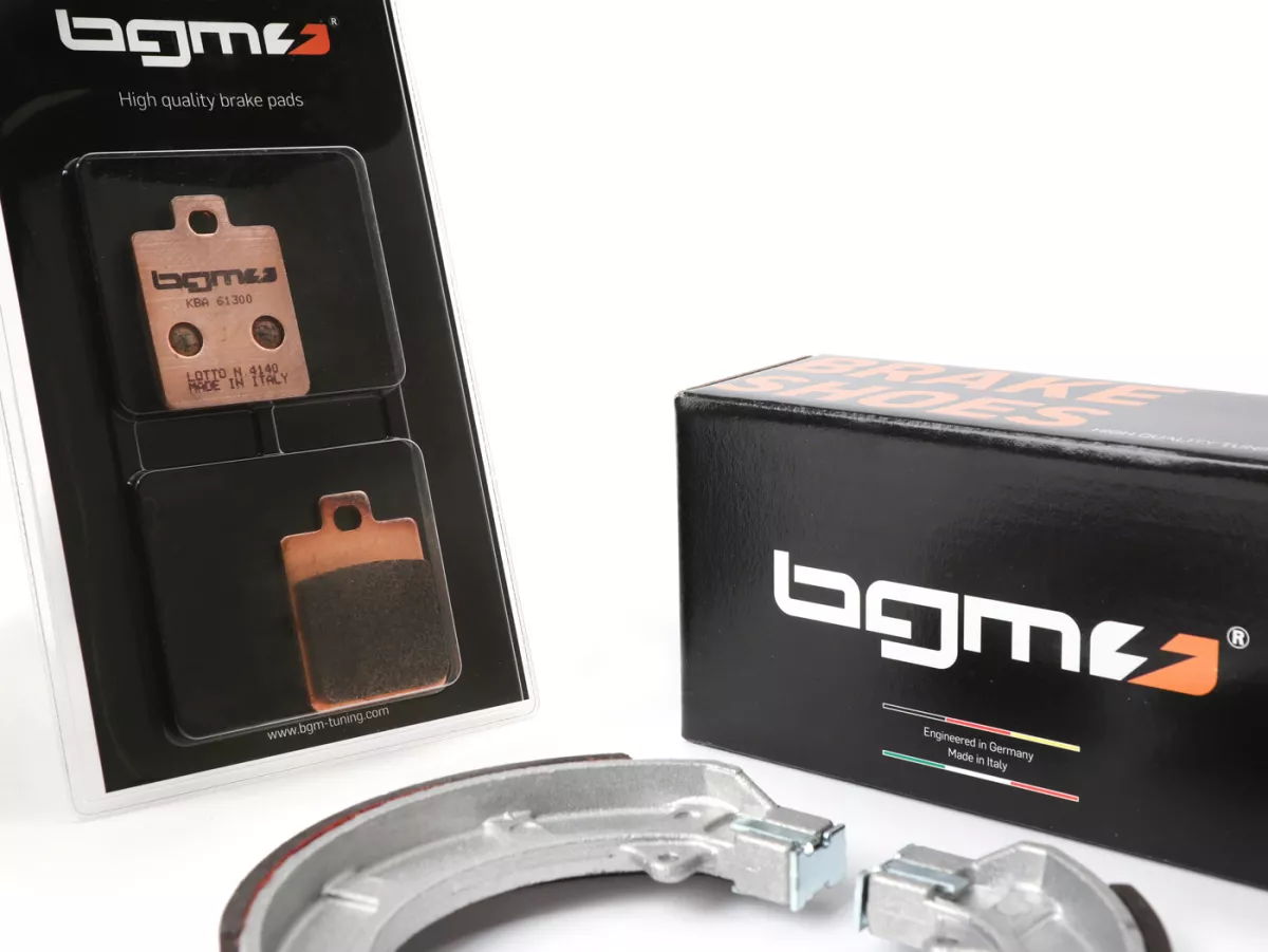 Brake pads set -BGM PRO Sintersport- Vespa PX (2011-2017, front disc brake 'Heng Tong' + rear drum brake) - Vespa PX125/150 (ZAPM741, ZAPM742)