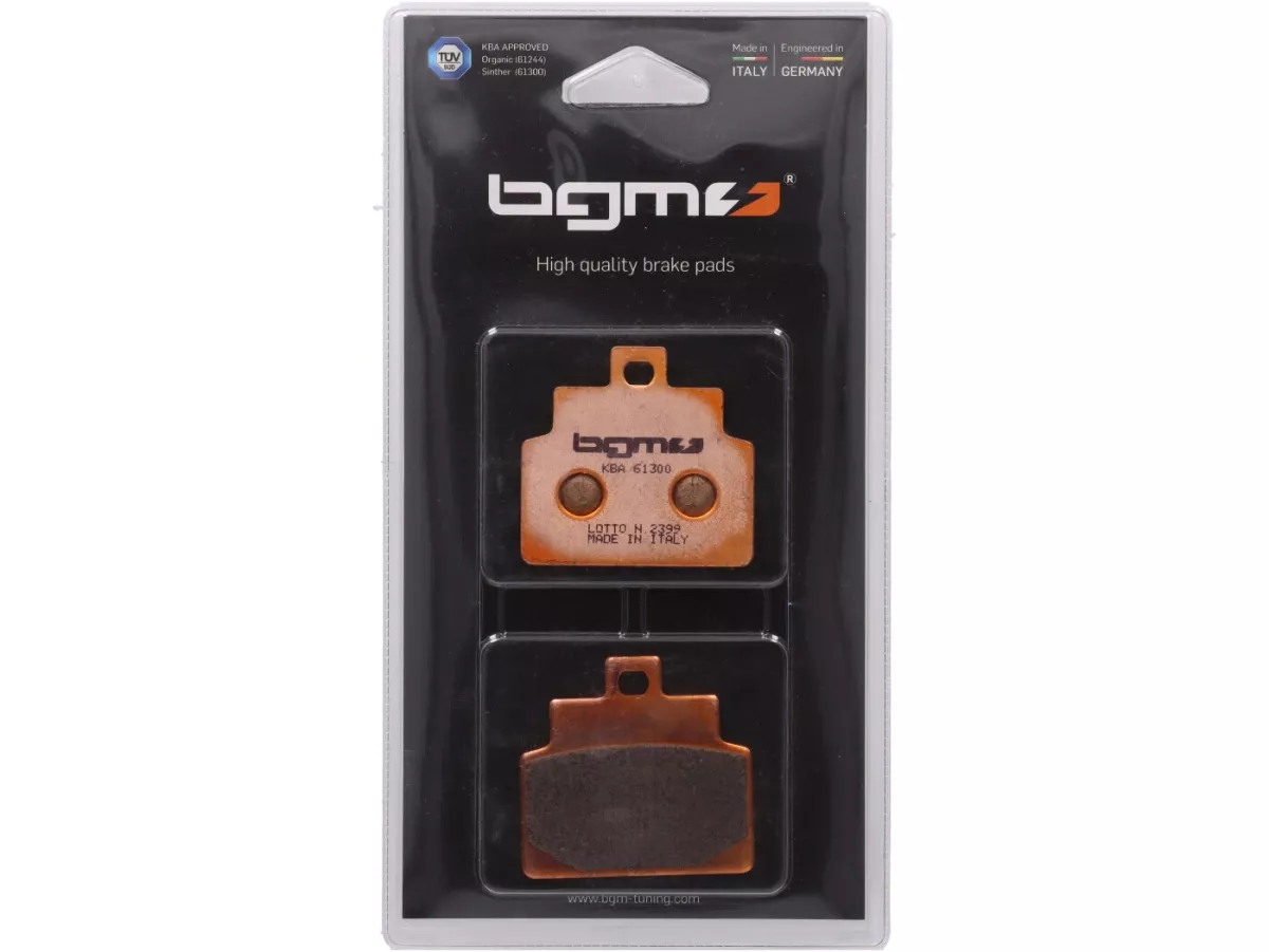 Bromsbelägg -BGM PRO Sintersport 54x50.7mm- APRILIA Leonardo 125cc 4-takts 1999 (h), Leonardo 4-takts 150cc 1999 (vh), Scarabeo 4-takts 100cc 2004 (v), Scarabeo 4-takts 50cc 2004 (v), SR 150cc 2000 (v), YAMAHA SR 125cc 1998 (v)