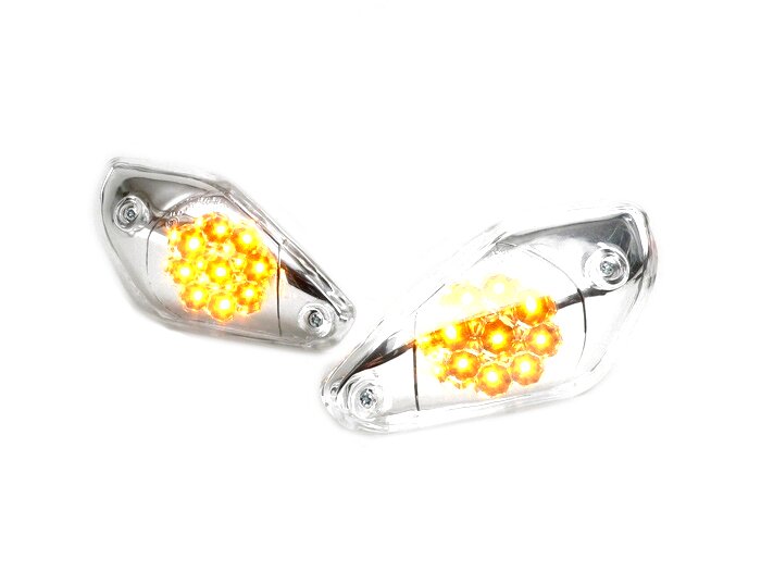 Set di indicatori di direzione anteriori -BGM ORIGINAL set di 2 LED- Yamaha Aerox (YQ50/L, 2 tempi), MBK Nitro (YQ50/L, 2 tempi) - Arancione
