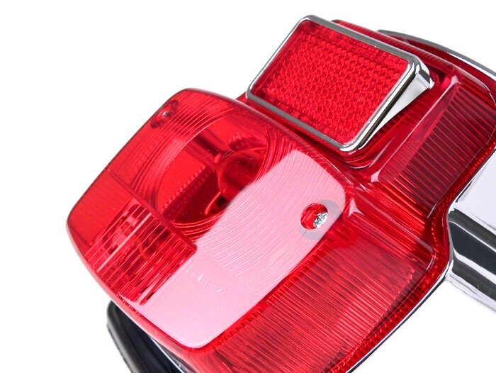 Tail light -BGM ORIGINAL Vespa vintage- metal, small - chrome