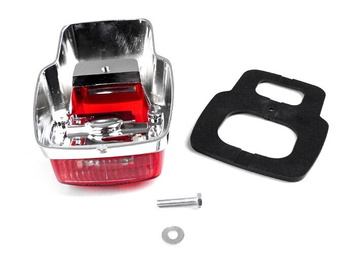 Tail light -BGM ORIGINAL Vespa vintage- metal, small - chrome