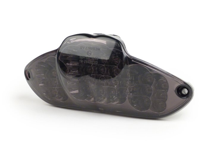 Achterlicht -BGM ORIGINEEL helder glas LED met knipperlichtfunctie- Gilera Runner (vanaf 2006), DNA - zwart