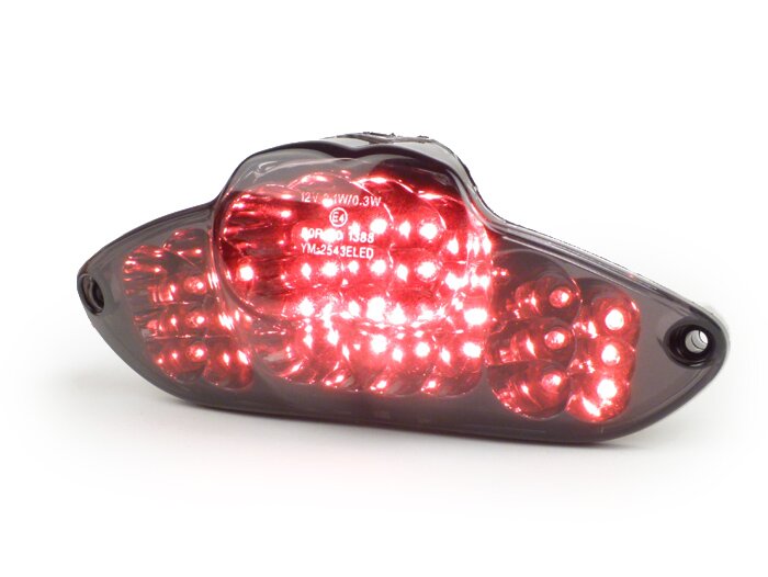Achterlicht -BGM ORIGINEEL helder glas LED met knipperlichtfunctie- Gilera Runner (vanaf 2006), DNA - zwart