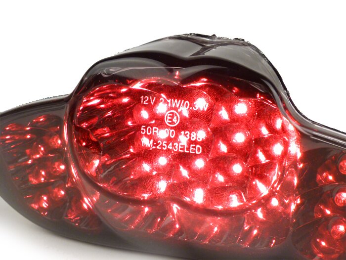 Achterlicht -BGM ORIGINEEL helder glas LED met knipperlichtfunctie- Gilera Runner (vanaf 2006), DNA - zwart