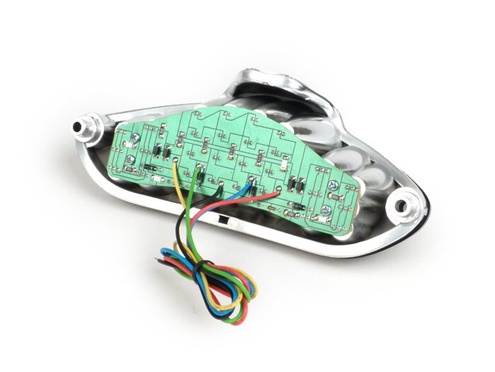 Achterlicht -BGM ORIGINEEL helder glas LED met knipperlichtfunctie- Gilera Runner (vanaf 2006), DNA - zwart