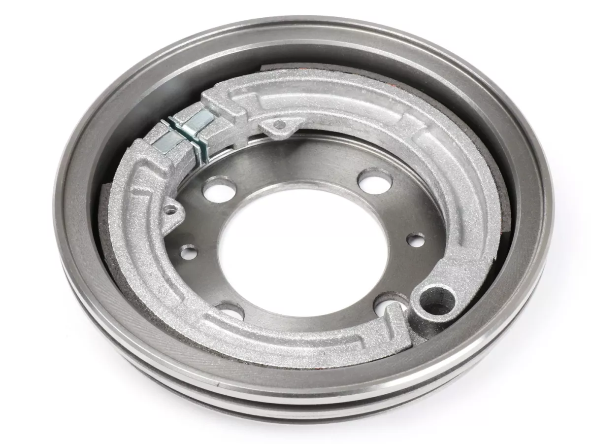 Tambour de frein avant 8 pouces avec mâchoires de frein -BGM PRO fonte grise- Vespa Wideframe V1-15, V30-33, VU, VM, VN, VL, VB, ACMA, Hoffmann, Largeframe VBA, VBB, VNA, VNB