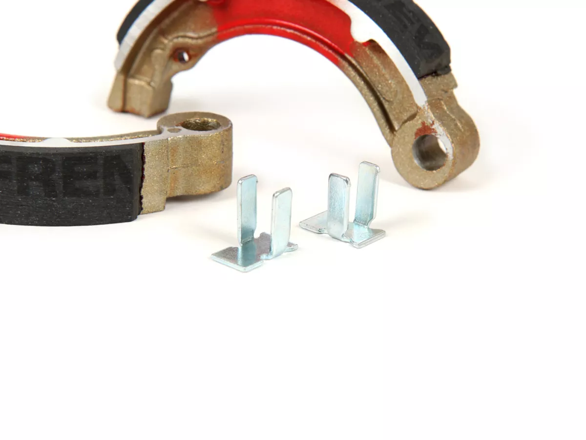Brake shoes -BGM PRO Ø=127x20 mm for brake drum BGM5310- Vespa 8 rear, 2 anchor pins, Vespa VNB4T-VNB6T (r), VBB2T (r) - also used for conversion from 10 to 8