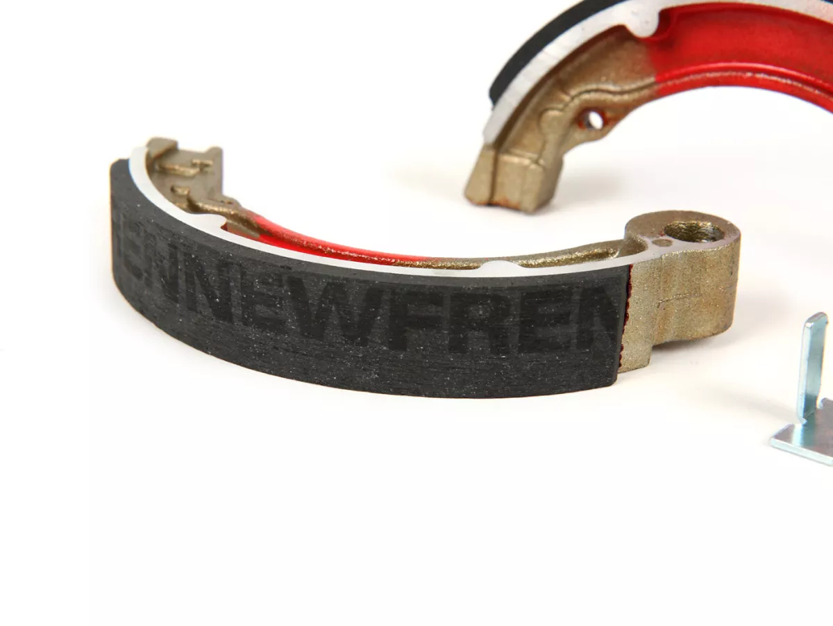 Brake shoes -BGM PRO Ø=127x20 mm for brake drum BGM5310- Vespa 8 rear, 2 anchor pins, Vespa VNB4T-VNB6T (r), VBB2T (r) - also used for conversion from 10 to 8