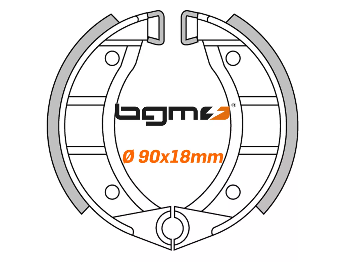 Remschoenen -BGM PRO Ø=90x18mm- Piaggio Boxer, Piaggio Bravo, Piaggio Ciao, Piaggio Free 50 (1994-1995), Piaggio Si, Piaggio Superbravo, Piaggio Vespino F9, Piaggio, PiaggioVelofax, Benelli Motorella 50, Benelli G2, Benelli G2L, Fantic Motor Issimo 50, Ga