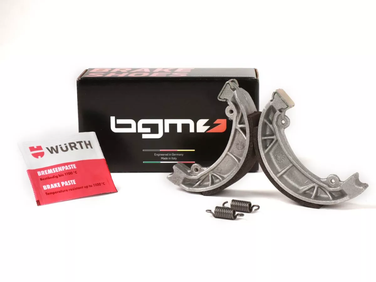 Ganasce freno -BGM PRO Ø=110x25mm- APRILIA Amico 50 ccm 1990-1991 (vh), Amico GL, GLE, LX, Sport Life, LX 50 ccm 1992 (h), Gulliver 50 ccm 1995 (h), Gulliver LC 50 ccm 1996-1997 (h), Rally 50 ccm 1995 (h), Scarabeo 4 tempi 50 ccm 2004 (h), Scarabeo 70 ccm
