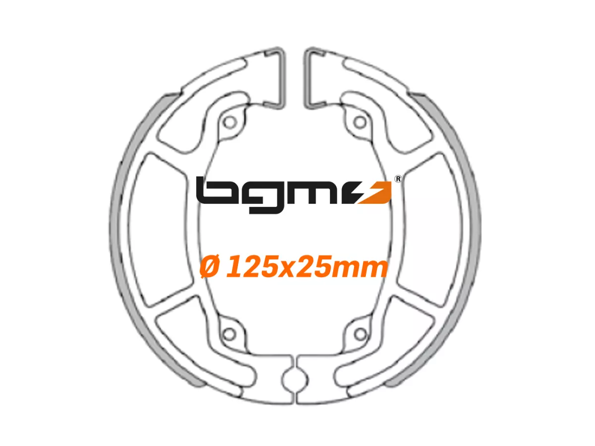Ganasce freno -BGM PRO Ø=125x25mm- Honda @ 125, Honda Nes 125, Honda @ 150, Honda Nes 150, Honda Dylan 125, Honda Dylan 150, Honda PCX 125 IE (2010-2011), Honda PCX 125 IE (2012-), Honda PS 150I, Honda SH 125, Honda SH 150
