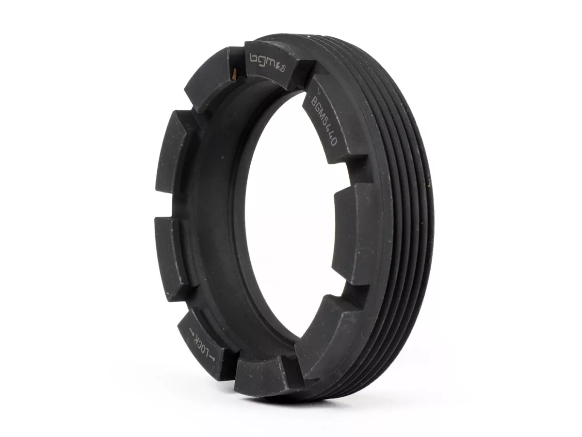 Securing castle nut for rear stroke bearing- BGM Original -VESPA Øinner=40mm, Øouter=54mm, slots=9- Vespa GS160 (VSB1T,VSB2T), SS180 (VSC1T)