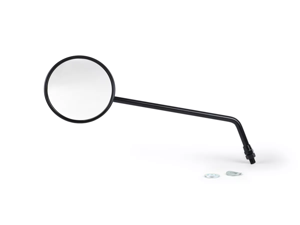 Spiegel -BGM PRO, Ø=105mm- Vespa V50, 50N, PV125, ET3, Rally, Sprint, PX, Super, TS125, GT125, GTR125, GL150, SS180 - zwart, links