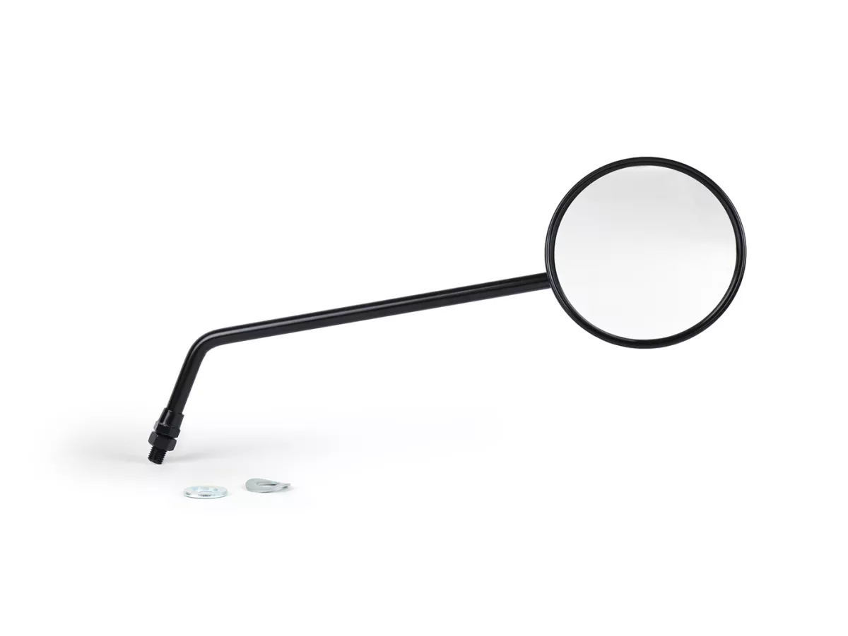 Specchio -BGM PRO, Ø=105mm- Vespa V50, 50N, PV125, ET3, Rally, Sprint, PX, Super, TS125, GT125, GTR125, GL150, SS180 - nero, destro