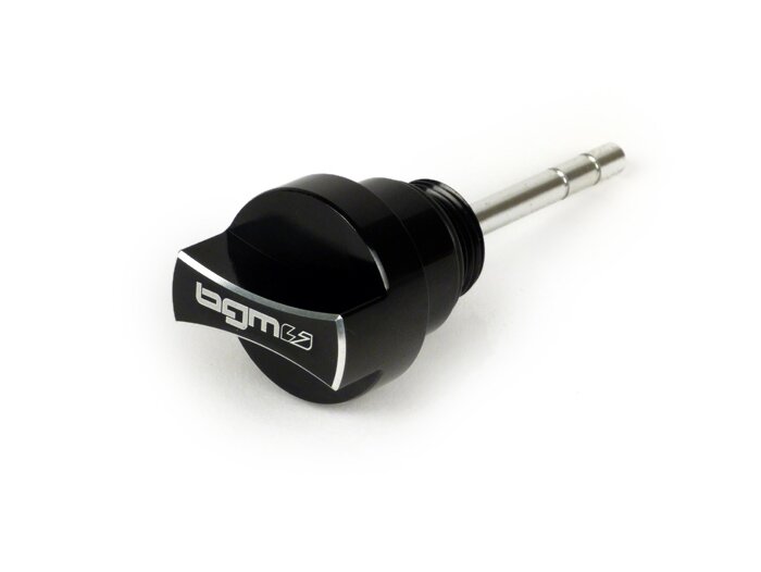 Tapón de llenado de aceite con varilla -BGM PRO, aceite motor- Piaggio Leader/Quasar - Vespa ET4, LX, LXV, S, GT, GTS, GTV, GTL 125-300cc - anodizado negro