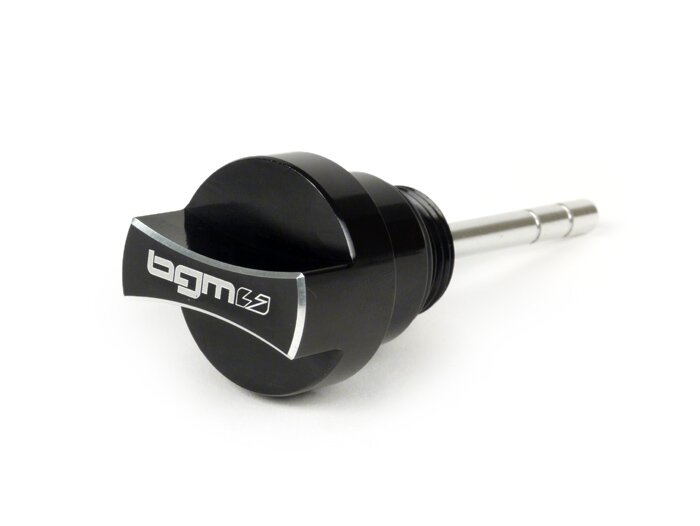 Tapón de llenado de aceite con varilla -BGM PRO, aceite motor- Piaggio Leader/Quasar - Vespa ET4, LX, LXV, S, GT, GTS, GTV, GTL 125-300cc - anodizado negro
