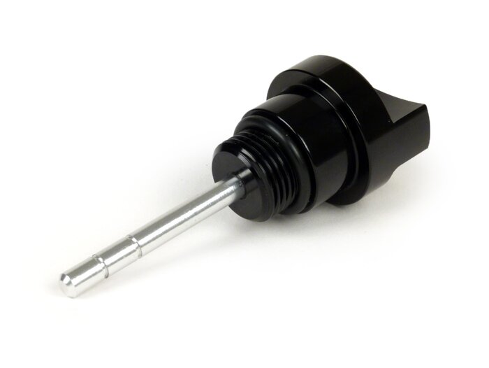 Tapón de llenado de aceite con varilla -BGM PRO, aceite motor- Piaggio Leader/Quasar - Vespa ET4, LX, LXV, S, GT, GTS, GTV, GTL 125-300cc - anodizado negro